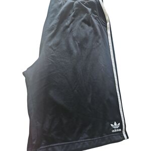 Adidas Black Athletic Shorts with Iconic Stripes